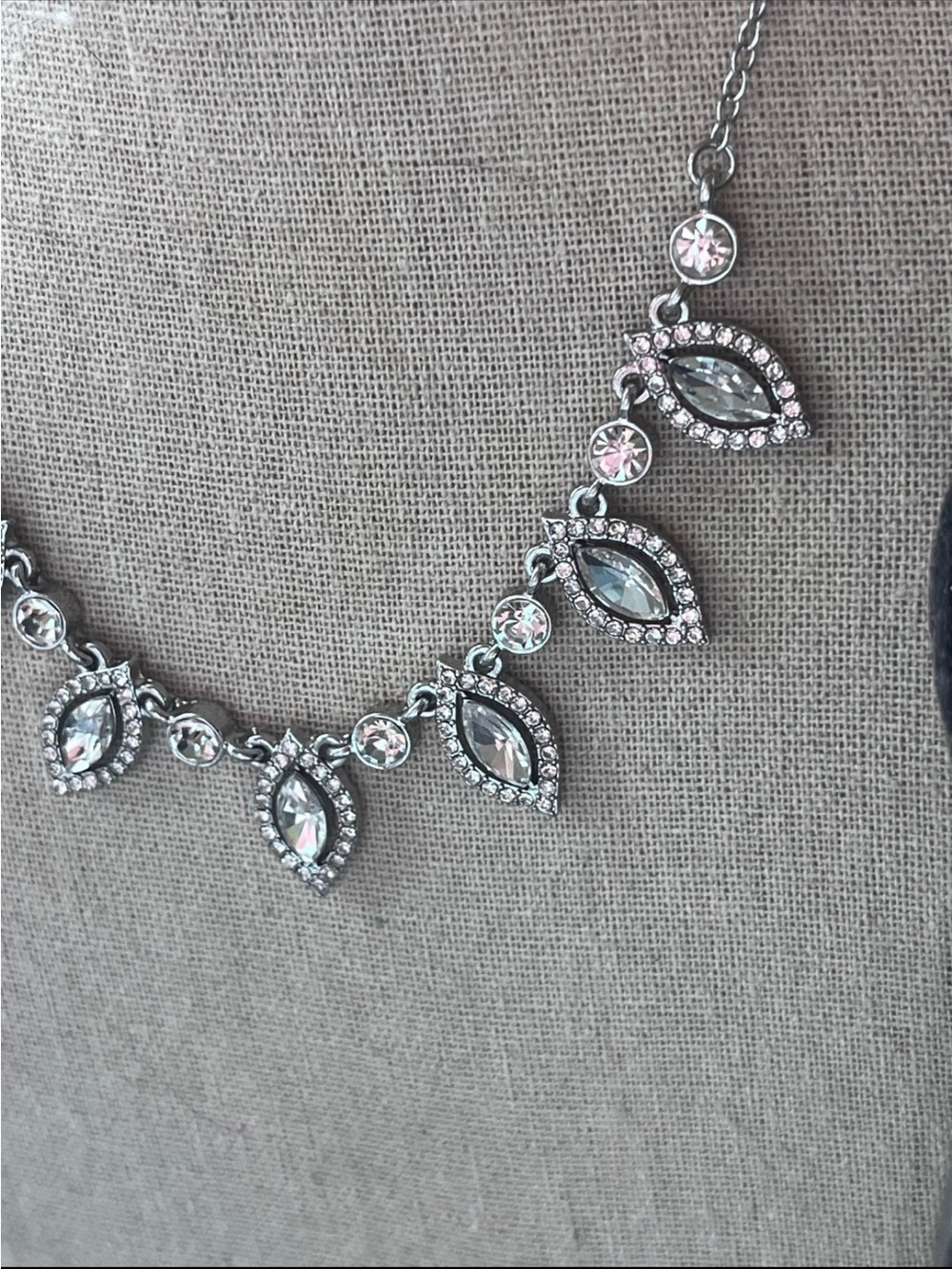 N133 Monet Crystal Marquise Drop Necklace, Earrings and Stretch Bracelet